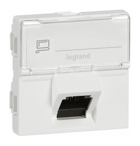 Розетка компьютерная RJ45 Cat.6 Legrand MOSAIC, белый